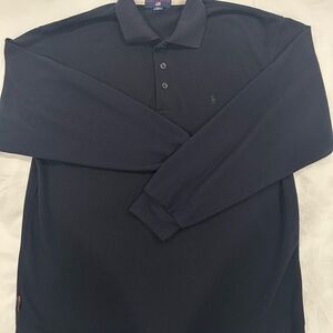 Polo Sport Ralph Lauren Dark Blue Long Sleeve 3 button collar Shirt XXL Excelent